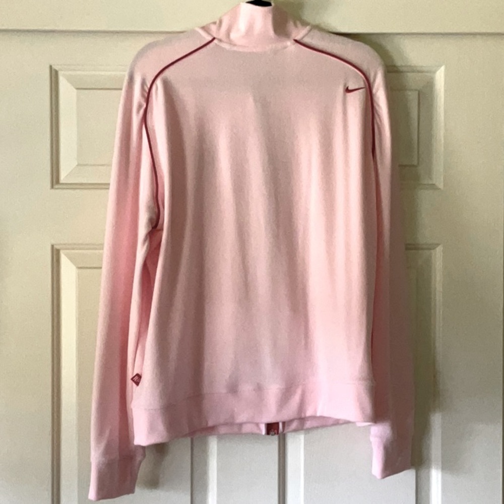 NIKE TRACK JACKET PINK WITH RED TRIM! HEART ZIPPER PULL XXL 20/22 - Picture 4 of 8